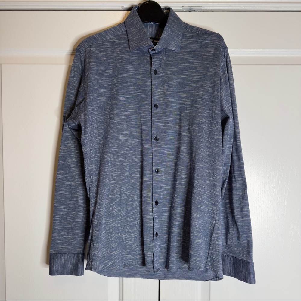 Jared‎ Lang Men's Blue Long Sleeve Button-Up Shirt Size Small